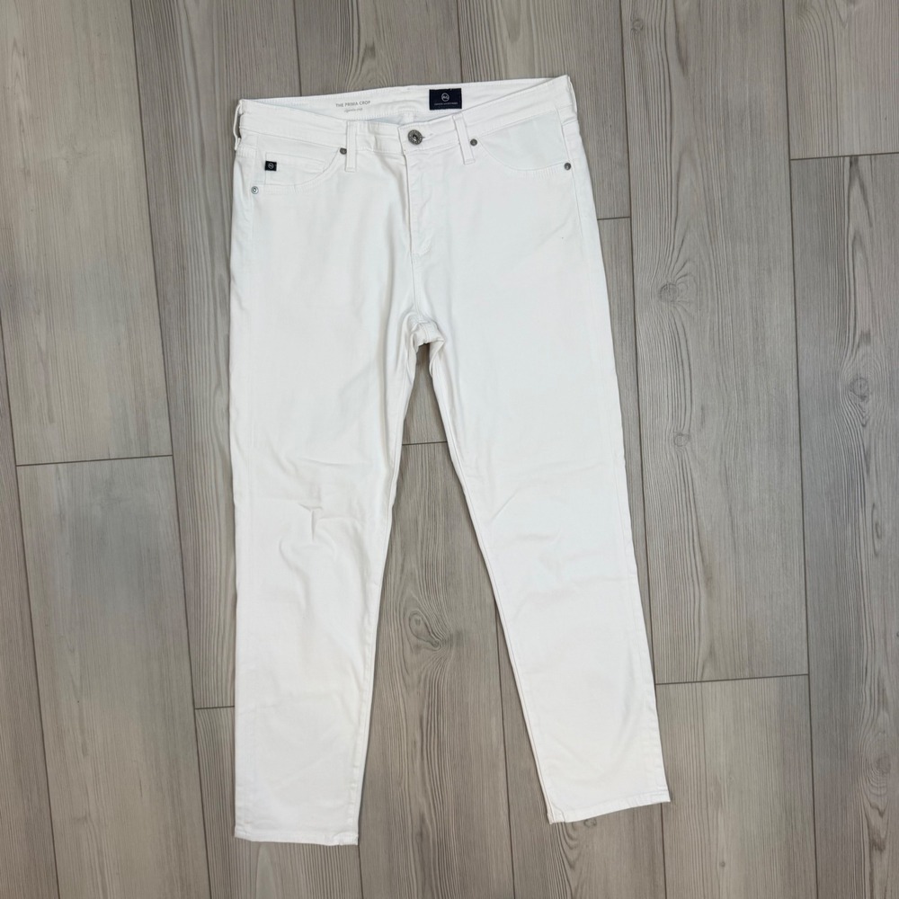 AG Adriano Goldschmied The Prima Crop White Cigarette Jeans 28
